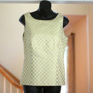 J. CREW Metallic Gold Polka Dot Tank Top